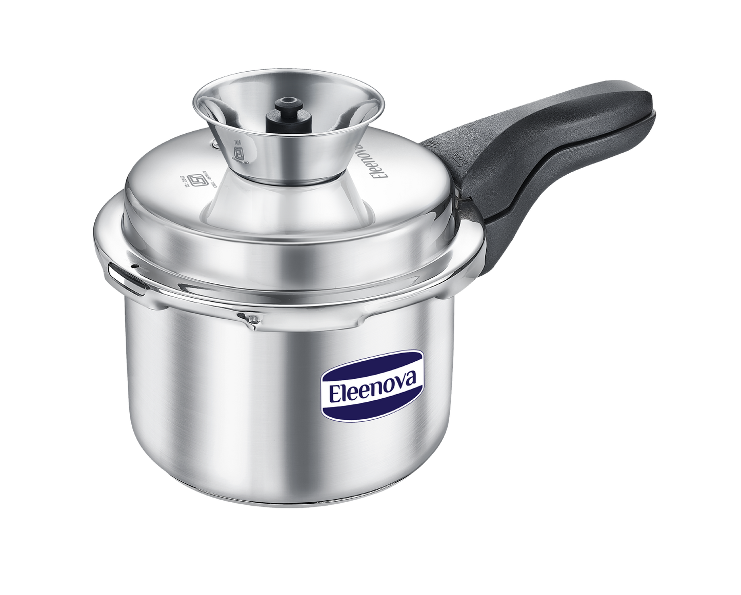 Eleenova Stainless Steel Pressure Cooker 3 L | World's First Pressure Cooker with Spill Bowl- Patent Applied | 5 Year Warranty | ISI Certified | High Quality Stainless Steel | Metallic Safety Plug | Food Safe Nitrile Gasket | Serves 3-4 People