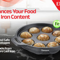 Eleenova Shakti Cast Iron Cookware - Appapatra 9 Pits 20 cm