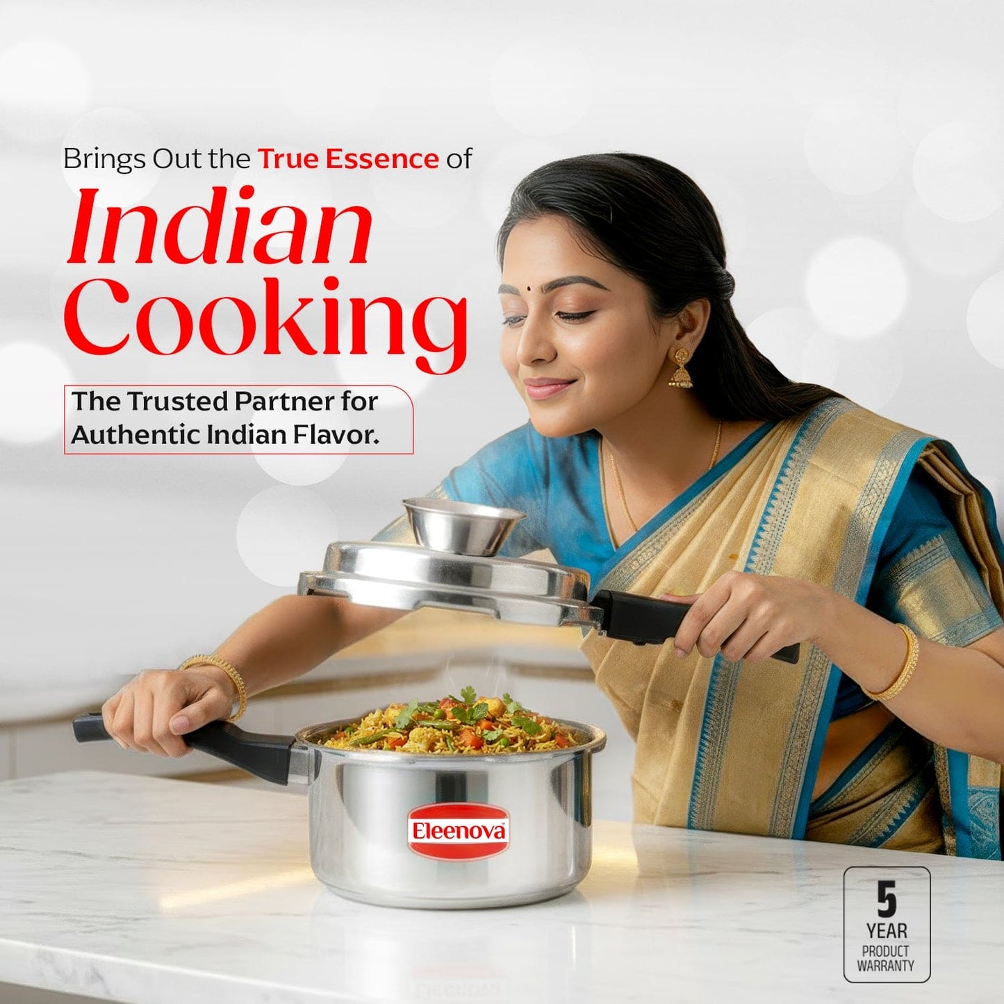 Eleenova Anti-Spill Vintage Aluminium Pressure Cooker -2 L | Worlds First Anti Spill Design | Gas Compatiable | 5 Year Product Warranty | ISI Certified | Superior Quality Aluminium