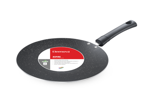 Eleenova Aspire Non-Stick Concave Tawa | 25cm & 28cm | 5 Layer Non-Stick Coating | PFOA Free | Metal Spoon Friendly | Cool Touch Bakelite Handle | Without Induction Base | Easy to Maintain | 2 Year Warranty