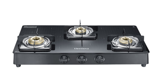 Eleenova Constellation Gas Stove | 2 Burner, 3 Burner & 4 Burner | Advanced Teknotuf Superior Glass | High-Speed Jumbo Burner | 360° Rotating Inlet Nozzle | Square Drip Tray | ISI Certified | 5 Year Glass Warranty