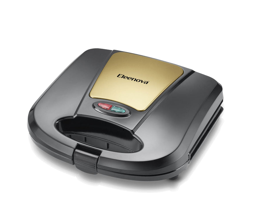 Eleenova Crown Grill Maker 800W | Non-Stick Grill Plates | Sturdy Die-Cast Aluminium Plate | Automatic Temperature Cut-Off | Heat-Resistant Bakelite Body | Power Indicator | 1 Year Warranty