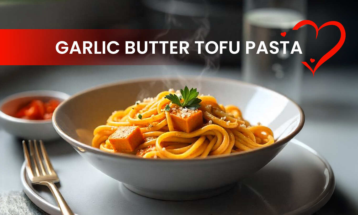 Candlelight Dinner Recipes | Garlic butter Tofu Pasta