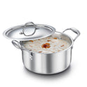 Eleenova Triply Stainless Steel Casserole with Lid, ISI Certified with Product Lifetime Warranty, Durable 3-Layer Body, 100% Toxin-Free & No Chemical Coating