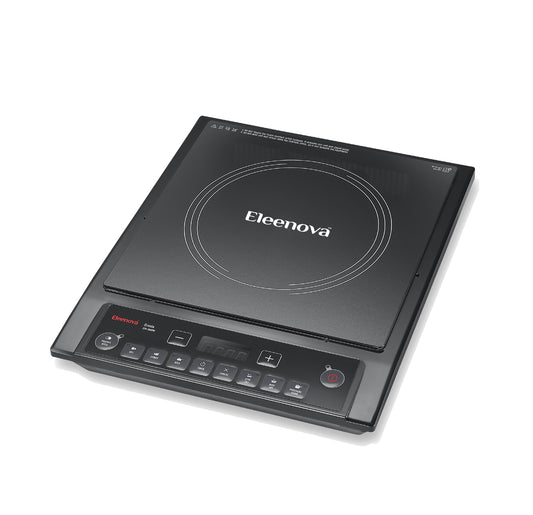 Eleenova Cresta Induction Cooktop 1600W | Superior Crystal Glass | Energy Saver | Customised Indian Preset Menu | Smart Sense Technology | Surge Protection up to 4kV | Eco-Friendly Design | 1 Year Warranty
