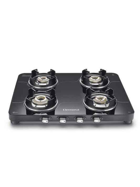 Olive Glass Top Gas Stove With 4 Brass Burners