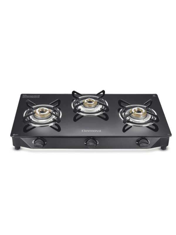 Reflex Glasstop Gas Stove With 3 Brass Burners