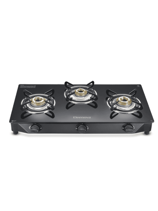 Reflex Glasstop Gas Stove With 3 Brass Burners