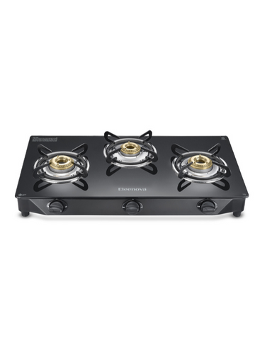 Reflex Glasstop Gas Stove With 3 Brass Burners
