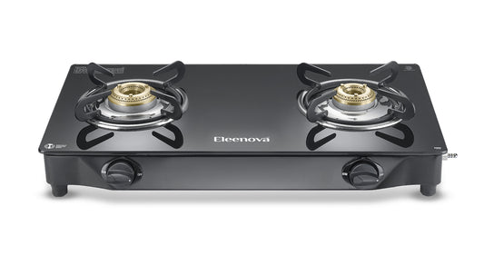 Eleenova Freedom Gas Stove | 2 Burner, 3 Burner & 4 Burner | Advanced Teknotuf Superior Glass | High-Efficiency Brass Burners | Ample Burner Space | Ergonomic Knobs | ISI Certified | 2 Year Warranty