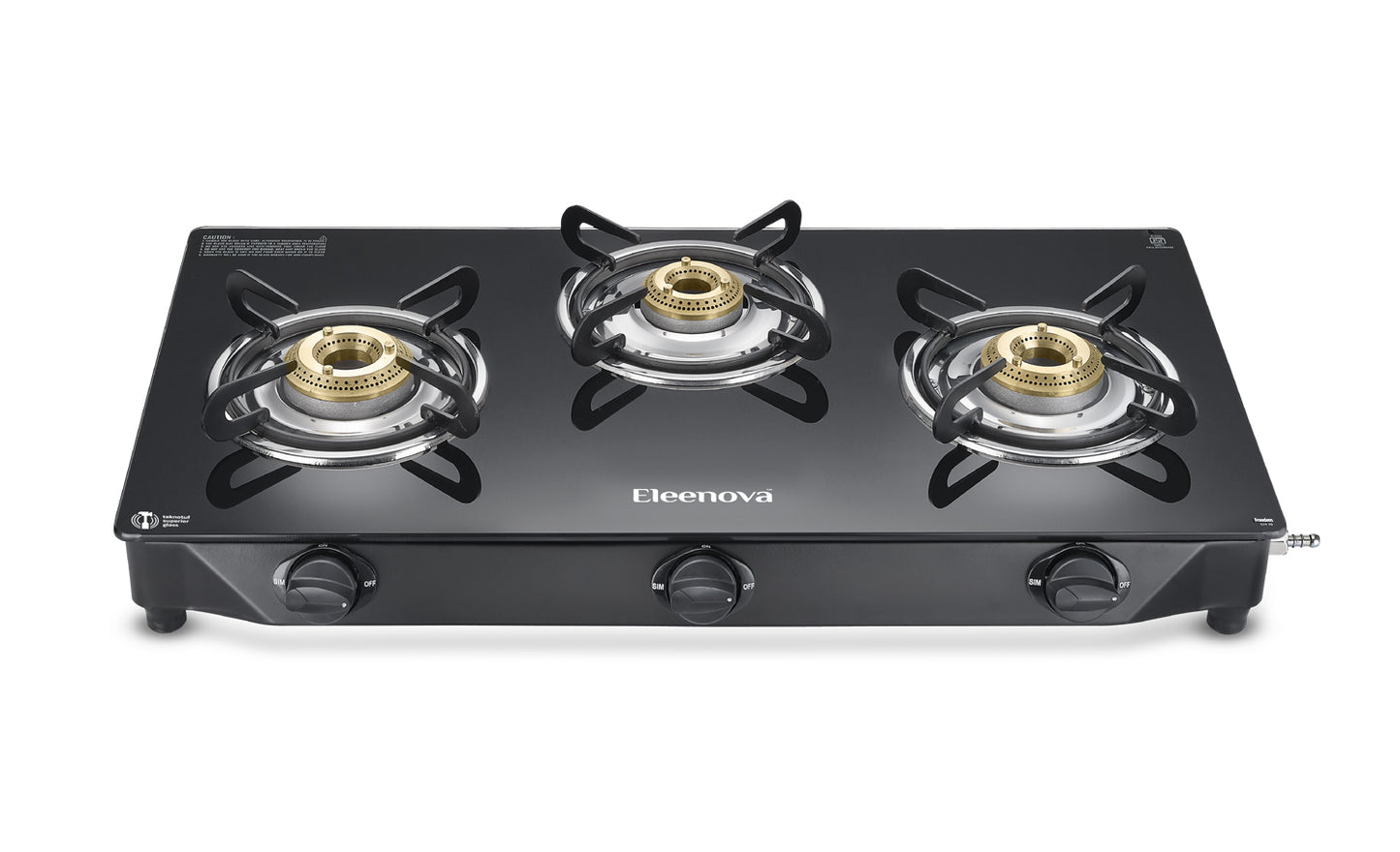 Eleenova Freedom Gas Stove | 2 Burner, 3 Burner & 4 Burner | Advanced Teknotuf Superior Glass | High-Efficiency Brass Burners | Ample Burner Space | Ergonomic Knobs | ISI Certified | 2 Year Warranty