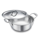 Eleenova Triply Stainless Steel Kadai/Kadhai with Lid, 4 Litres, 26cm/10.2 Inch, 1.83Kg, ISI Certified with Product Lifetime Warranty, Durable 3-Layer Body, 100% Toxin-Free & No Chemical Coating