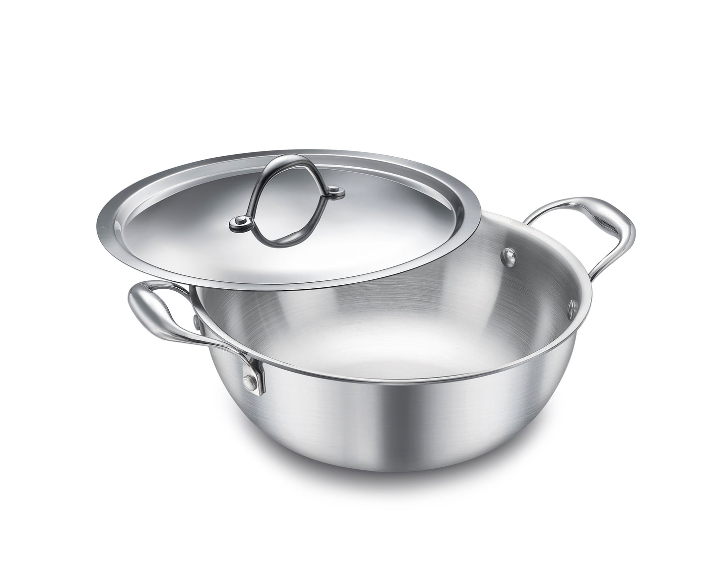 Eleenova Triply Stainless Steel Kadai/Kadhai with Lid, 4 Litres, 26cm/10.2 Inch, 1.83Kg, ISI Certified with Product Lifetime Warranty, Durable 3-Layer Body, 100% Toxin-Free & No Chemical Coating