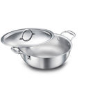 Eleenova Triply Stainless Steel Kadai/Kadhai with Lid, 4 Litres, 26cm/10.2 Inch, 1.83Kg, ISI Certified with Product Lifetime Warranty, Durable 3-Layer Body, 100% Toxin-Free & No Chemical Coating