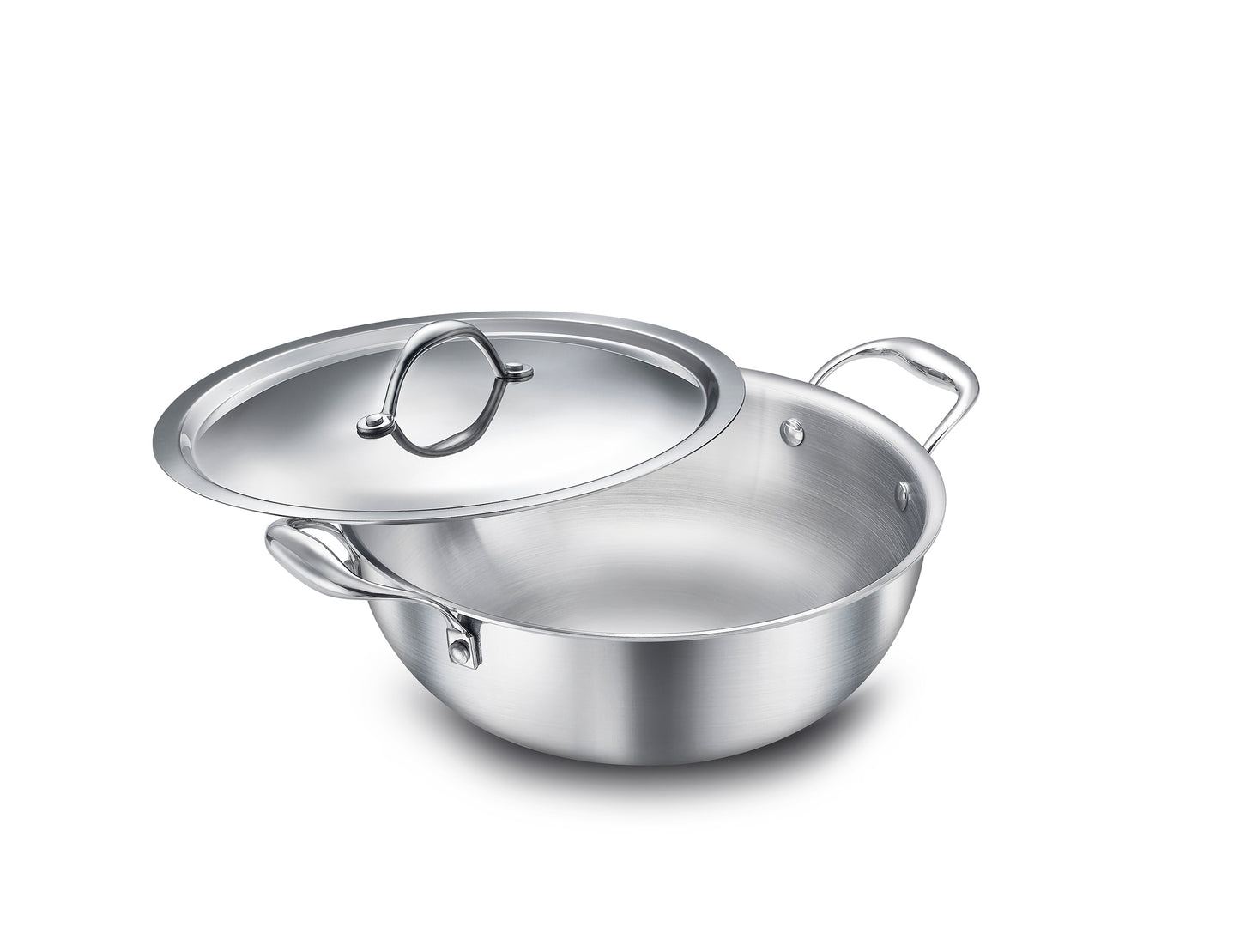 Eleenova Triply Stainless Steel Kadai/Kadhai with Lid, 4 Litres, 26cm/10.2 Inch, 1.83Kg, ISI Certified with Product Lifetime Warranty, Durable 3-Layer Body, 100% Toxin-Free & No Chemical Coating