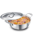 Eleenova Triply Stainless Steel Kadai/Kadhai with Lid, 4 Litres, 26cm/10.2 Inch, 1.83Kg, ISI Certified with Product Lifetime Warranty, Durable 3-Layer Body, 100% Toxin-Free & No Chemical Coating