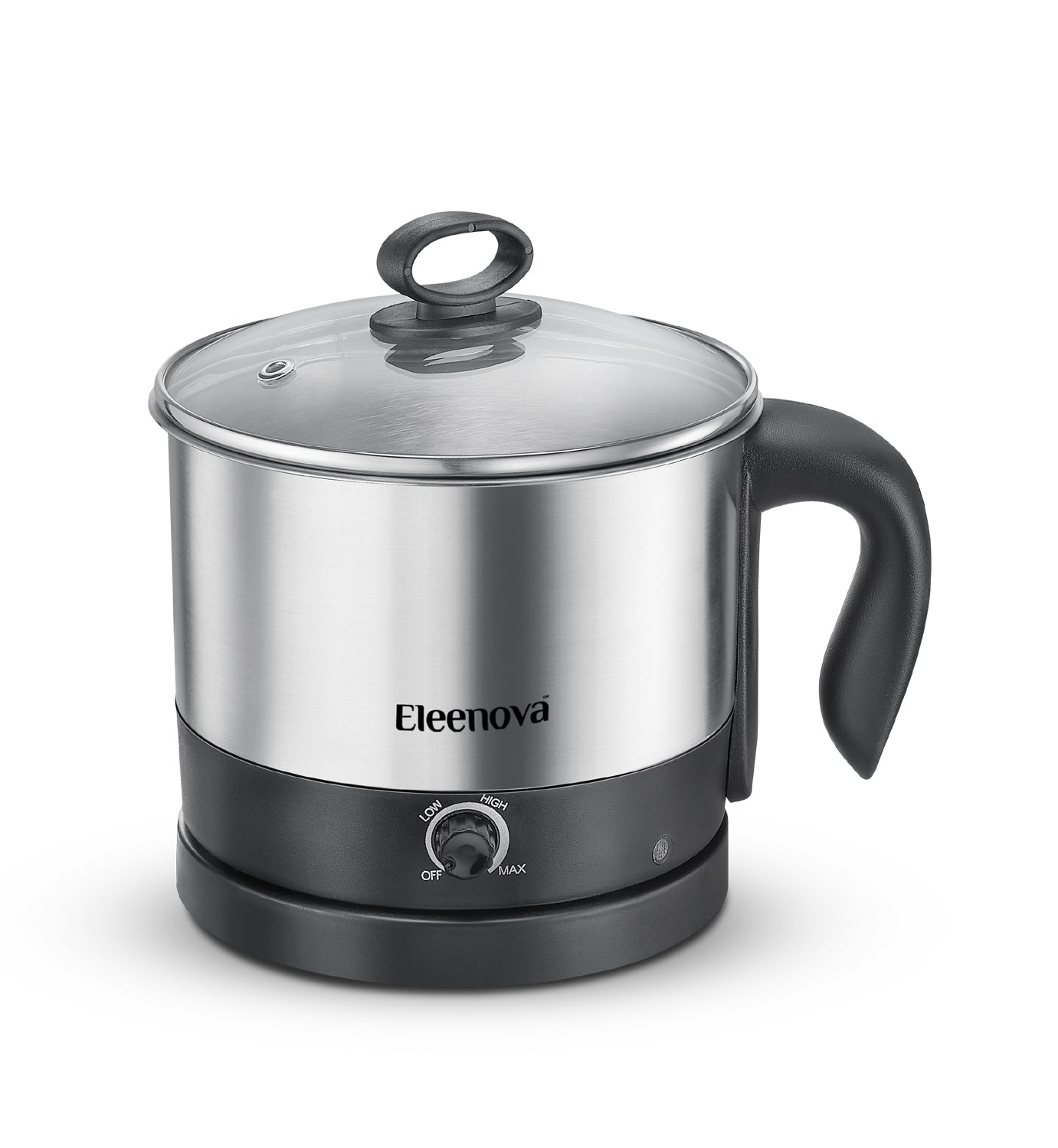 Eleenova Passion Multi Cooker 1.2L 600W | Concealed Heating Element | Precise Temperature Control | 360° Swivel Base | Egg & Grill Tray Accessories | Compact Portable Design | 1 Year Warranty