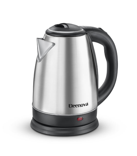 Eleenova Optima 1.8L Electric Kettle 1500W | Stainless Steel Body | Concealed Heating Element | Stainless Steel Lid | Auto Cut-Off | 360° Swivel Base | Cool Touch Handle & Lid | Easy Maintenance | 1 Year Warranty