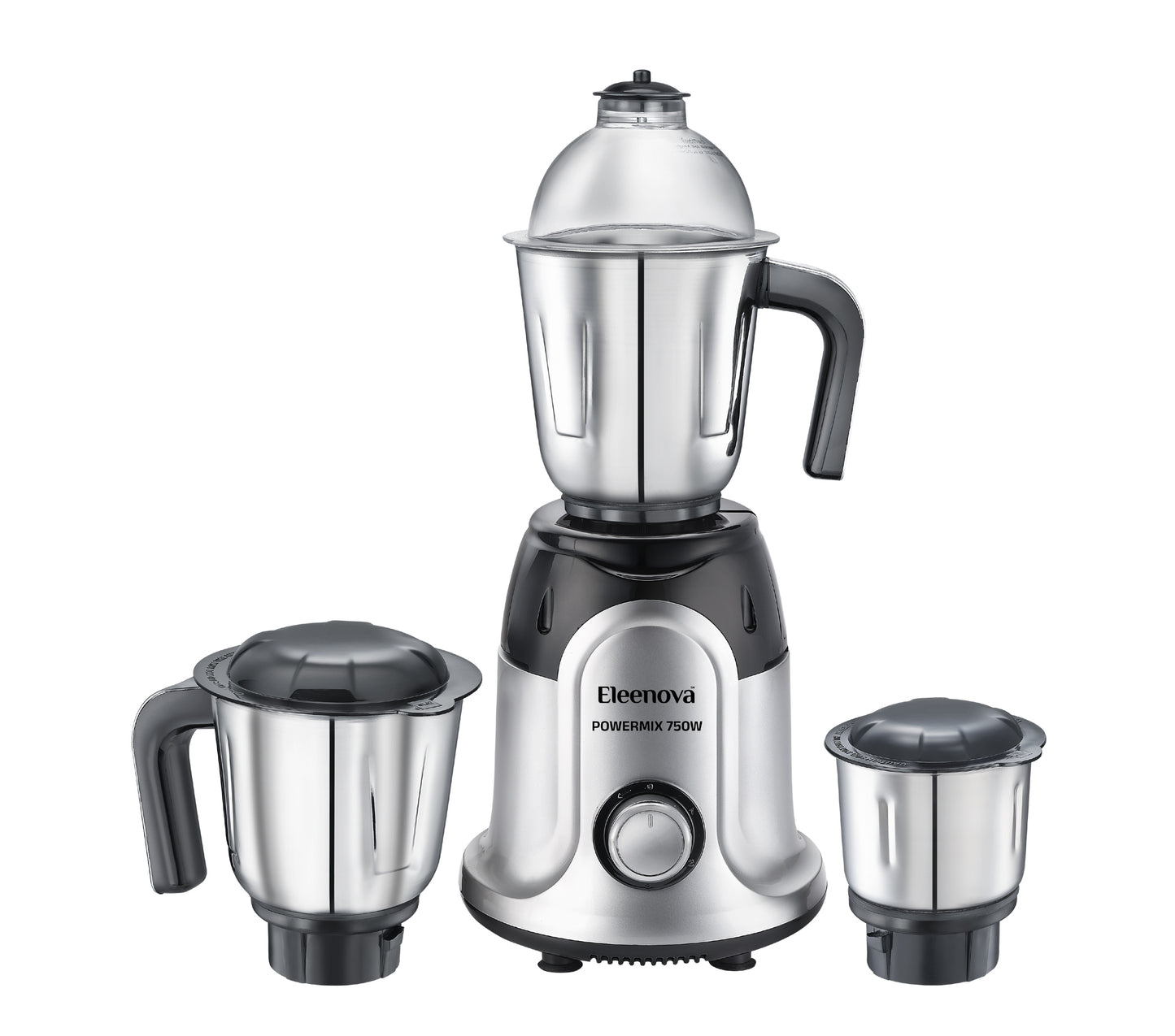 Eleenova Powermix Mixer Grinder 750W | 3 Stainless Steel Jars | Heavy-Duty Motor | Stainless Steel Blades | Durable ABS Body | Easy-Grip Handles | Overload Protection | ISI Certified | 5 Year Motor Warranty