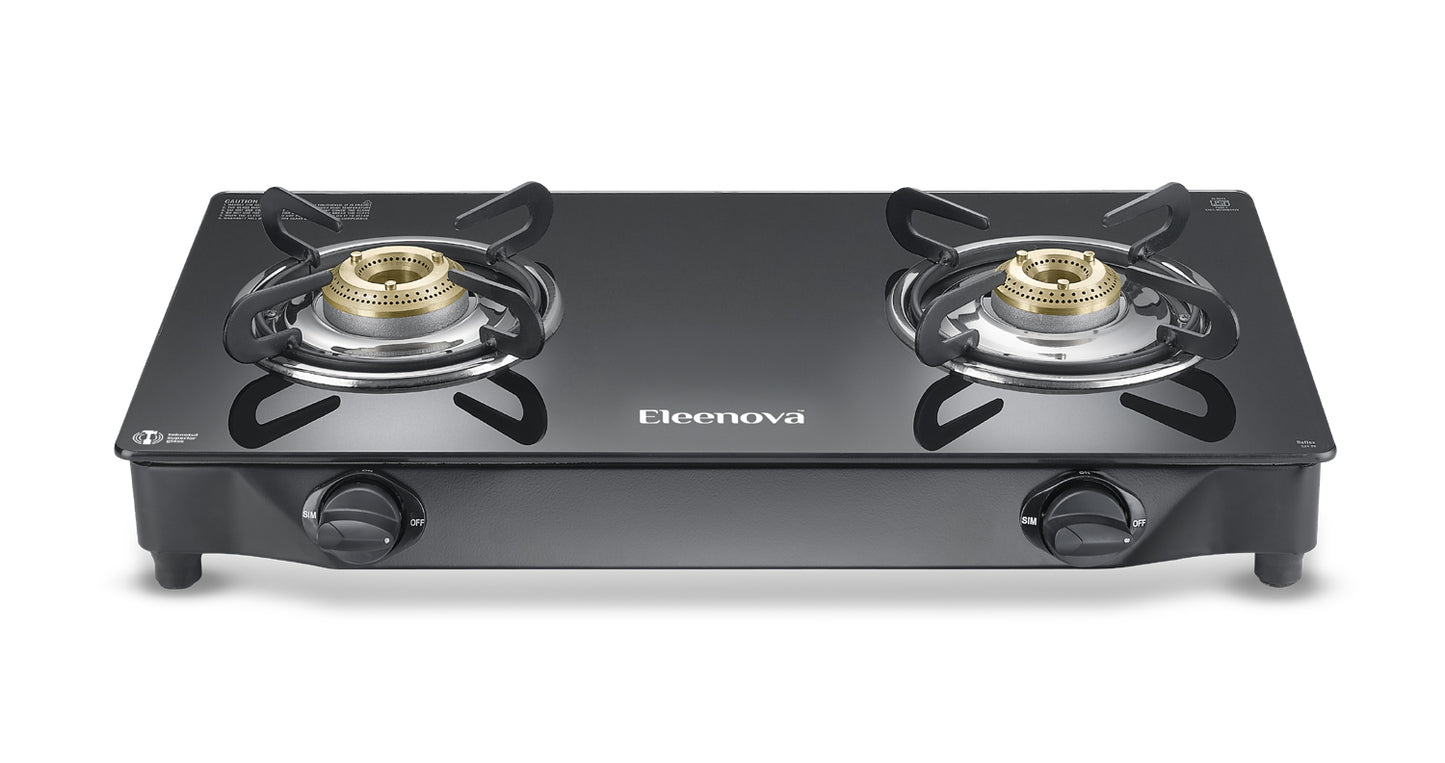 Eleenova Reflex Gas Stove | 2 Burner Reflex Plus 2 Burner, 3 Burner & 4 Burner | Advanced Teknotuf Superior Glass | High-Speed Jumbo Burner | 360° Rotating Inlet Nozzle | Ample Burner Space | ISI Certified | 2 Year Warranty