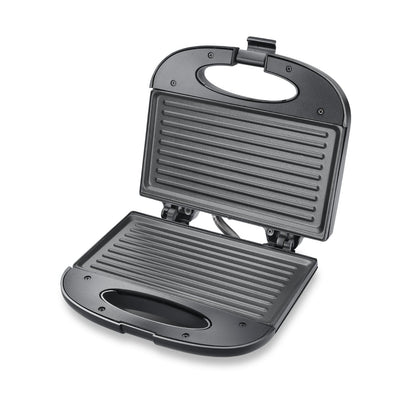 Eleenova Supreme Grill Maker 800W | Non-Stick Grill Plates | Sturdy Die-Cast Aluminium Plate | Automatic Temperature Cut-Off | Heat-Resistant Bakelite Body | Power Indicator | Easy Cleaning | 1 Year Warranty