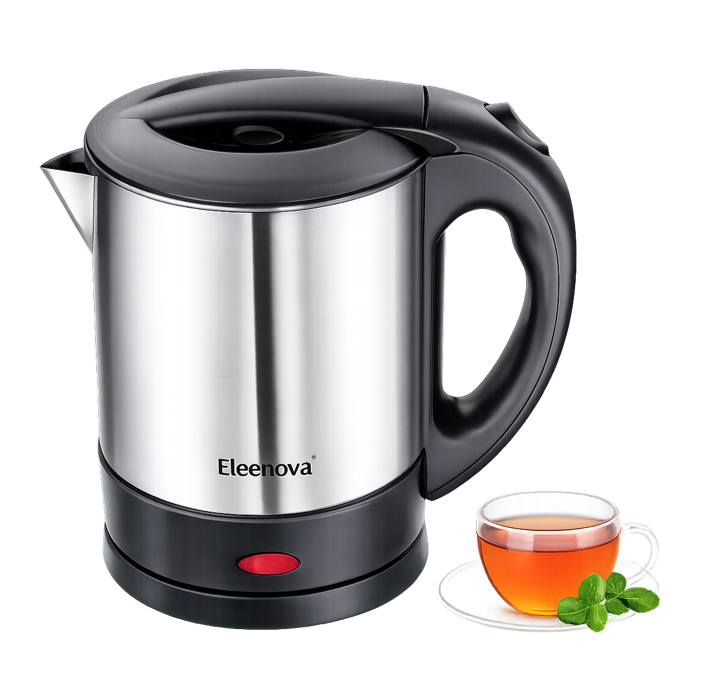Eleenova Optima Plus 1.0L Electric Kettle | 1200W Stainless Steel Kettle | Quick Heating | Wide Mouth | Easy Pour & Comfortable Grip