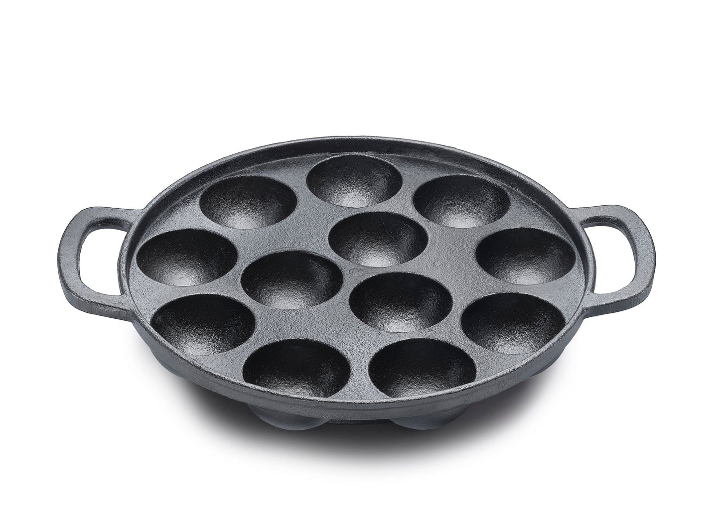 Eleenova Shakti Cast Iron Paniyarakkal 12 Pit | Pre-Seasoned Appapatra | Gas, Induction & Electric Compatible | Chemical-Free Cooking | Even Heat Distribution | Naturally Adds Iron | Lifetime Warranty